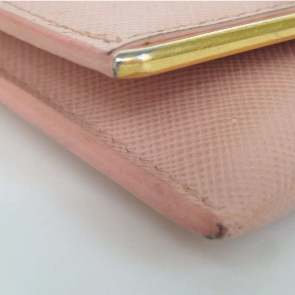 PRADA SAFFIANO LIGHT PINK COLOR NWOT  COMPACT WALLET - Picture 8 of 11